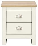 Lancaster Cream with Oak Top Bedroom Furniture - Wardrobes, Chest, Bedside (Bedside Cabinet)