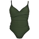 Splash About Womens Ladies Tummy Control Swimming Costume One Piece Swimsuit, Green, Size 20