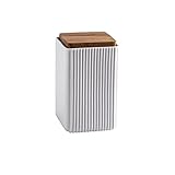 YYW Square Food Storage Jar, Ceramic Cookie Jars Kitchen Canister with Airtight Lid, Great Food Storage Canister for Coffee Bean, Tea, Spices or Snacks Storage (White,Large Size,15cm*9.5cm)