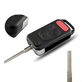 Auto Key Fob Case Compatible with For Mercedes For Benz 1998 2005 ML 320 430 500 SLK 230 3+1 Button Key Blade Protective Shell