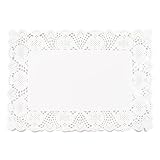 GYTFOG 150-Pack White Lace Paper Doilies, 26cm by 19cm Rectangle Doilies for Wedding, Party, and Crafting, Buffet Fried Food, Elegant Food Presentation and Table Decoration