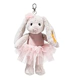 Steiff Hoppie Ballet Rabbit Pendant 16 cm Colourful Plush Toy with Floppy Ears, Fluffy Keyring in Ballet Outfit, Cuddly Toy Lucky Charm for Girls and Boys, Machine Washable