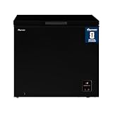 Fridgemaster MCF198EB 191L Chester Freezer 4 Star Freezer Rating - 55.7D x 89.1W x 85.3H cm Black with Recessed Handle - E Rated