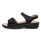Softlites Shelby Womens Black Easy Fasten Sandal - Size 6 UK - Black