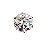 Art Deco Ring, 14K Rings Gold Size P 1/2 White Round 6 Claws Moissanite with White Diamond Solitary for Women Anniversary Wedding Rings Real