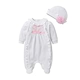 Baby Girl Things Winter Romper Baby Boy Girl Clothes Newborn Jumpsuit Solid Long Sleeve Baby Clothing Infant Girl Outfit (White, 0-3 Months)