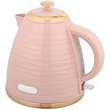 HOMCOM Electric Kettle 1.7L, Fast Boil, 3kW Cordless Water Kettle with Removable Washable Anti-scale Filter, UK Otter Thermostat, Auto Shut-off, 360° Swivel, BPA Free, Pink Water Ripple Texture