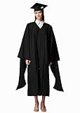MyGradDay Graduation Master Cap and Gown Master Regalia with Black 2024 2025 Tassel Package, Black, 54