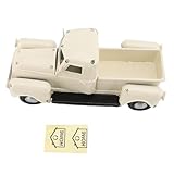 HEEPDD Pickup Truck Model, Tin Metal Pull Back Vehicle with Fine Workmanship for Office Desk Decoration and Collectible Display, 7.87 Inch Vintage Car Model (White Mini Truck)