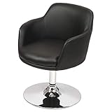 EXCLUSIVE Black Faux Leather Bucket TUB Swivel Chair, Seat Height: 45cm