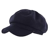 Gisdanchz Woman Wool Newsboy Hat Gatsby Apple Paperboy Cloche Painters Cabby Hats Ladies Winter 8 Panel Ivy Irish Cabbie Cap Cancar Visor Beret Navy Blue