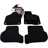 Fully Tailored Deluxe Car Mats to fit VW Golf Mk5 R32 Model 2005-2008 With 4 x VW Oval Fixings - 4 Piece - Black Carpet - Black Trim - Heavy Duty Heel Pad - 20-3307