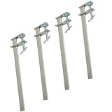 Brick Profile F Clamp Set 4pc Adjustable 330mm T-Bolt Threaded Rod, Heavy Duty Steel & Zinc Sliding Clamps for Bricklaying & Construction