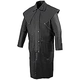 Milwaukee Leather-Men's Leather Duster With Removable Cape-Black-XL