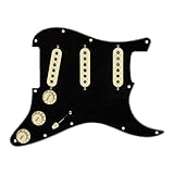 Fender Pre-Wired Strat Pickguard, Custom Shop Custom '69 SSS, Black 11 Hole PG