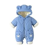 JiAmy Baby Snowsuit, Toddlers Baby Winter Suit Baby Boys Girls Warm Coat Romper Outerwear Blue 9-12 Months