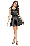 VR7 Womens Wetlook Long Sleeve PVC Leather Dress Ladies Bodycon Tunic TOP Size 8-26 (UK Size XL (16-18), Black (Wet Look))