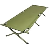 Sensch Military Camping Cot,Portable Folding Bed for Sleeping with Carry Bag,Outdoor Camping Bed for Adults Traveling,Hiking,Office Nap,Easy to Set up,Support 330 Lbs (Green)