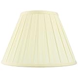 National Lighting Decorative Tapered Table/Floor Lampshade - 12-Inch Empire Drum Lamp Light Shade in Cream Fabric - 40W E14/B22 Candle Incandescent or LED (Not Included)