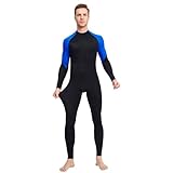 Adult Surfing Wetsuit Men Wet Suits Swimwear Diving Suit Nylon M 3XL Full Wetsuit Adult Diving Snorkeling Body Suits Mens Trunks (Blue, M)