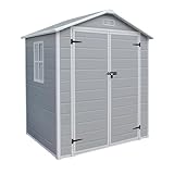 Panana Plastic Garden Storage Shed Outdoor Storage Includes Plastic Floor, Strong Structure House Tool Shed (L x W x H) 125 x 182x 210 cm