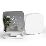 Wireless Smart Thermostat with Receiver, for Water Underfloor Heating and Gas Boiler, Central Heating Controller,Wifi Room thermostat Digital, Boiler and Hot Water Control via Tuya App＆Smart Speaker