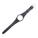 REFKIT Red Blue Brown Black Khaki Real Calf Leather Watch Band With Silver Steel Buckle For Omega For Dynamic (Color : Black)