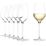 Stölzle Lausitz White Wine Glasses Quatrophil 404 ml, set of 6, on par with mouth blown, premium quality, dishwasher proof