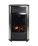 Manhattan real flame Log effect calor gas mobile portable heater