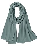 OgLuxe Women Ladies Breatheable Solid Soft Chiffon Fashion Scarf Shawl Wrap Turkish Blue