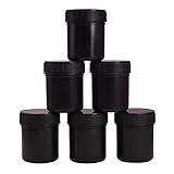 WANDIC Plastic Paint Pot, 6 Pcs Black Empty Plastic Paint Pots Storage Containers with Screw Lid for Coatings Inks Food and Chemical Flavours