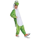 Disguise 146389G-15L Yoshi Hooded Jumpsuit Fancy Dress Costume, Unisex Children, 10-12Y