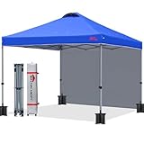 MASTERCANOPY Durable Ez Pop-up Gazebo Tent with 1 Sidewall (2.5x2.5M,Blue)