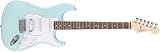 Squier by Fender Debut Collection HSS Stratocaster Electric Guitar, Laurel Fingerboard, White Pickguard, Daphne Blue
