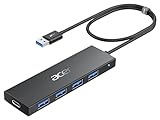 Acer USB Hub 4 Ports, Multiple USB 3.0 Hub, USB A Splitter for Laptop with USB C Power Port, USB Extender for A Port Laptop, Windows, Linux, Acer PC and More