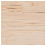 vidaXL Solid Pine Wood Square Table Top - ic Brown Table Top Board for Side Tables - Versatile Square Wooden Tabletop for Dining/Living Room