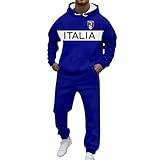 Tracksuit Jogging Suit Men's Hoodie and Jogging Bottoms 2-Piece Set Letter Print Hoodies and Sports Trousers Tracksuit Y2K Hip Hop Streetwear Italian Loose Leisure Suit, blue, XL