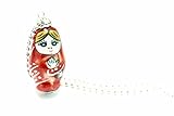 Miniblings Matryoshka Necklace 80Cm Babushka Russian Doll Porcelain Ceramic Red