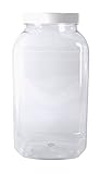 Britten & James Large empty plastic sweet shop style jar with white screw top lid 4430ML Food grade PET plastic - perfect storage container for sweets or dry goods.