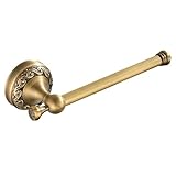 Flybath Toilet Roll Holder Antique Brass Vintage Bathroom Tissue Paper Holder Stand with Exquisite Pattern Carving Design Wall Mount, Brushed Bronze