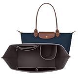 ZOLGINAH Bag Organiser for Longchamp Le Pliage, Felt Handbag Organiser with Multifunctional Pockets, Large Capacity, Dark Grey, L