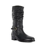 Dune London Ladies TASA Leather Mid Calf Boots Size UK 6 Flat Heel Knee High Boots