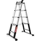 Telesteps telescopic step ladder 2.30 m Made in Sweden 72423 - Step depth 80 mm - Working height 3.10 m - Height closed 0.73 m - Width 0.67 m - Weight 14.1, Aluminium