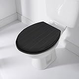 Tongue & Groove Toilet Seat - Black - Toilet Seat with Quick Release for Easy Clean - Bathroom Toilet Seat - Suit Any Bathroom - Toilet Seat Stylish & Silent - Close Seat - Decorative Your Bathroom