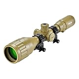 ESSLNB Air Rifle Scope 6-24x50 Rifle Scopes with Mil-Dot Rangefinder AOEG 5 Brightness Settings with 20mm/22mm Picatinny Rail Mount and Covers for Hunting (3-9X50 Rifle Scope(Sand))