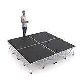 PD X-Lite750 modular stage platform 2m x 2m with 40cm riser, lightweight and portable concert stage solution for outdoor or indoor events, non-slip waterproof decking, rapid folding aluminium risers
