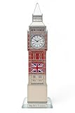 JRose Collections Crystal London Big Ben Clock Souvenir – 24cm Silver Ornament with Lights | UK Tourist Gift | Iconic British Landmark | Desk or Shelf Display | Elegant Home & Office Decor
