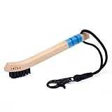 Green Swing Hickory Golf Brush | Wooden Groove Cleaner | Clip to Bag | Four Colour Options | Great Golf Gift (Blue)