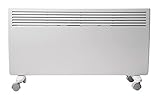 Devola DVNDM20 2000W Eco Electric Panel Heater with Adjustable Thermostat | Energy Efficient Technology, Lot 20 | Slimline Wall Mounted & Free Standing Plug in Low Energy Heaters with Timer | White