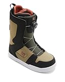 DC Shoes Men's Phase BOA Adjustable Lace-Up Snowboard Boot, Liner w/EVA Memory Foam & Fleece Lining, Moisture-Wicking Insole, Brown/Black/White, 7.5